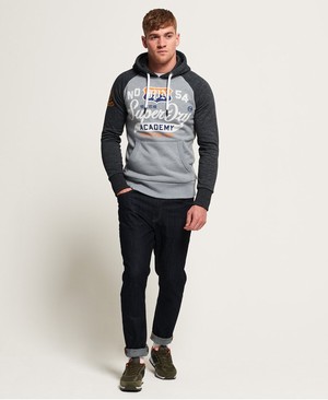 Superdry Athletic Dept Raglan Férfi Kapucnis Pulóver Kék/Kék | UTMGD7614